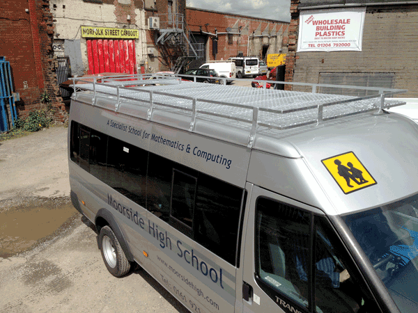 Ford Transit Jumbo with full mesh walkway   Roof Rack from Bolton Roof Racks