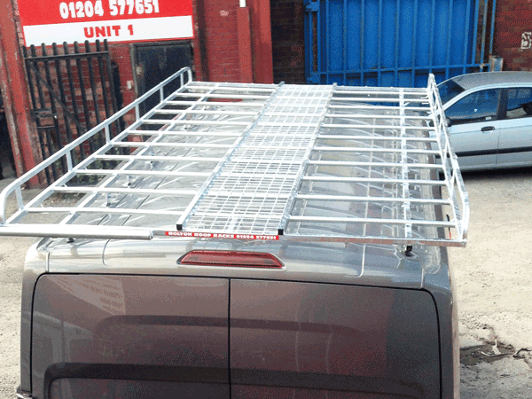 Ford Transit Jumbo with full mesh walkway   Roof Rack from Bolton Roof Racks